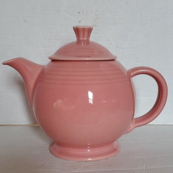 Fiestaware Fiesta 44 Oz Covered Ceramic Teapot Dish Container Pitcher Peony Pink - Picture 7 of 16